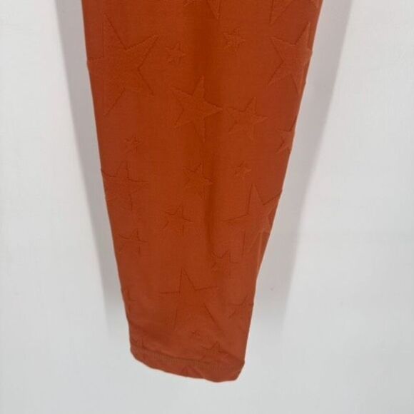 NWT Mono B Seeing Stars Hi- Rise Leggings Copper Jacquard Burnt‎ Orange Size 1XL - Picture 9 of 10